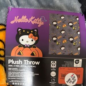 Hello Kitty Halloween Plush Throw with Black and Orange